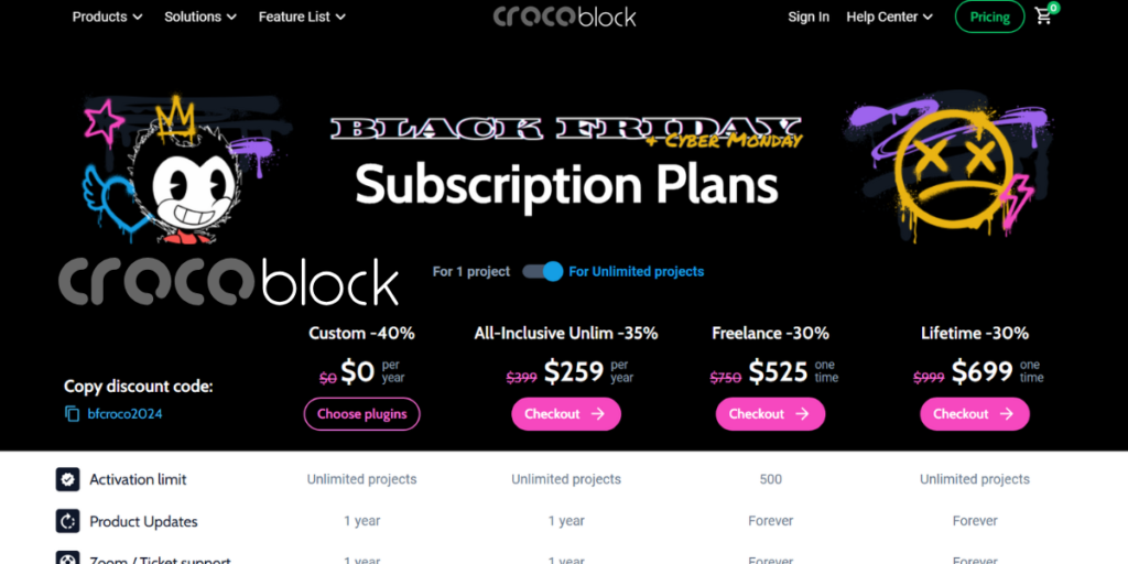 Crocoblock Black Friday and Cyber Monday Sale Live