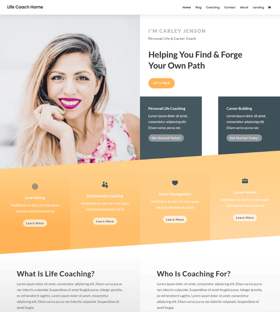 Divi Life Coach WordPress Template