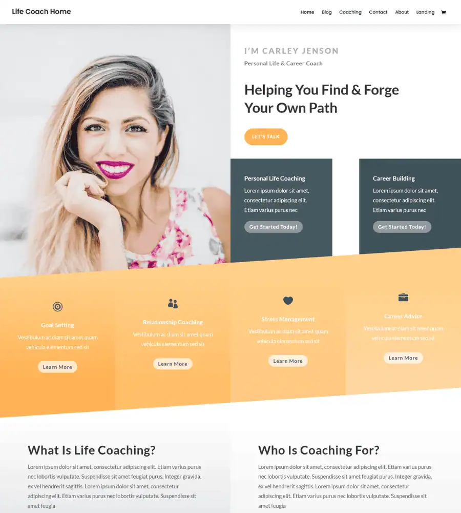 Divi Life Coach WordPress Template