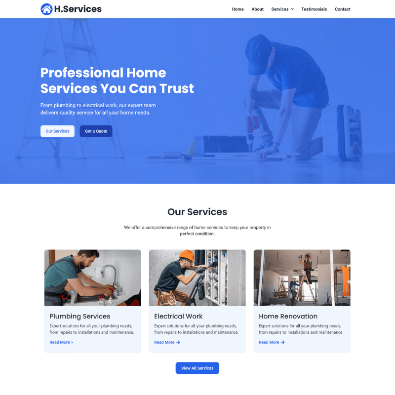 Home services website template