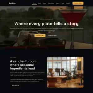 NoirBite restaurant and cafe Elementor template kit