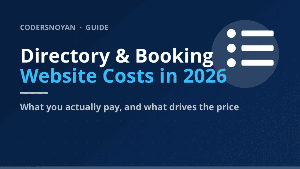 Directory and booking website costs in 2026 - CodersNoyan guide