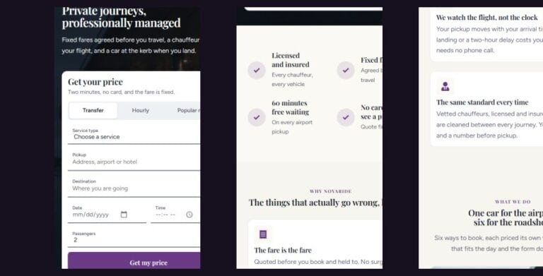 NoyaRide — Chauffeur, Airport Transfer & Taxi Booking WordPress Theme