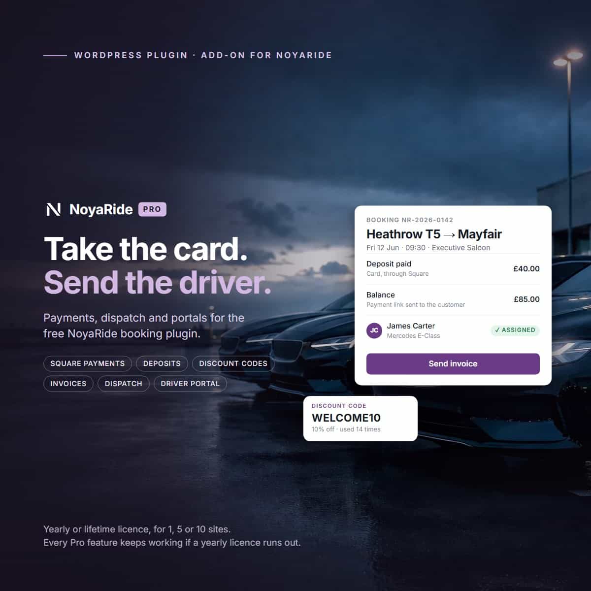 NoyaRide Pro: payments, dispatch and portals for the NoyaRide booking plugin